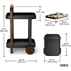 Avis Umbra Desserte en acier 2 plateaux Bellwood noir.