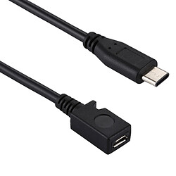 Wewoo Câble pour Samsung Galaxy S8 et S8 + / LG G6 / Huawei P10 P10 Plus / Xiaomi Mi 6 Max 2 autres Smartphones, Longueur: 29cm USB-C / Type-C 3.0 Mâle à Micro USB Femelle Adaptateur de Câble,