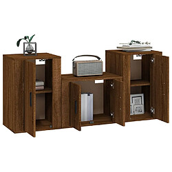 Avis Maison Chic Ensemble de meubles TV 3 pcs pour salon - Chêne marron Bois d'ingénierie -MN40381