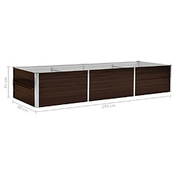 vidaXL Lit surélevé de jardin Marron 240x80x45 cm Acier galvanisé pas cher