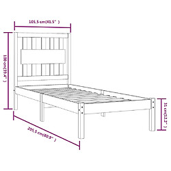 vidaXL Cadre de lit sans matelas bois massif 100x200 cm pas cher