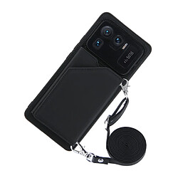 Coque en TPU + PU Peau caoutchoutée avec support et porte-cartes noir pour votre Xiaomi Mi 11 Ultra