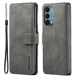 Etui en PU DG.MING anti-chocs avec support, gris pour votre OnePlus Nord N200 5G