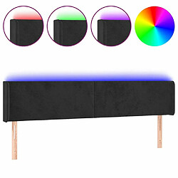 Maison Chic Tête de lit scandinave à LED,meuble de chambre Noir 203x16x78/88 cm Velours -MN35403