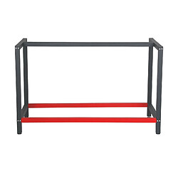 Helloshop26 Pied établi 125 cm acier anthracite rouge support bureau emballage atelier 16_0002508