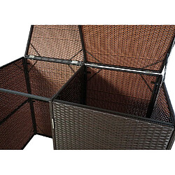 Acheter Decoshop26 Abri de poubelles extérieur conteneurs à ordures jusqu'à 2 bacs avec couvercle poly rotin 2x120 litres marron 04_0002856