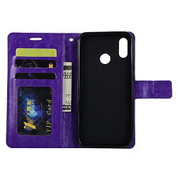 Wewoo Housse Coque Étui en cuir à rabat horizontal avec texture pour Crazy Horseporte-cartes et porte-monnaieet cadre photo Huawei Honor P20 lite Violet pas cher