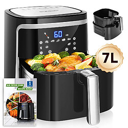 Aigostar Cube - Friteuse à air chaud 0% BPA. 1900W, grande capacité de 7L. 8 programmes, maintien au chaud. Livre de recettes inclus.