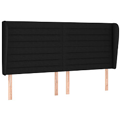 vidaXL Tête de lit avec oreilles Noir 183x23x118/128 cm Tissu