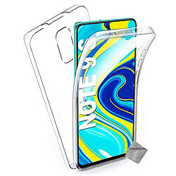 Htdmobiles Coque silicone gel fine 360 integrale (avant et arriere) pour Xiaomi Redmi Note 9S + film ecran - TRANSPARENT