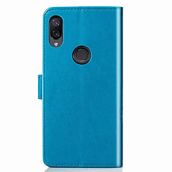 Wewoo Housse Coque Étui en cuir à motif de fleurs pressées Lucky Clover pour Xiaomi Play, avec support et logements pour cartes, portefeuille dragonne (bleu)