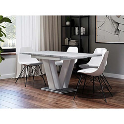 Acheter Bestmobilier Xandriel - table à manger extensible - gris et blanc - 4 à 6 personnes