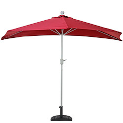 Mendler Demi-parasol en aluminium Parla, UV 50+ ~ 270cm bordeaux avec pied