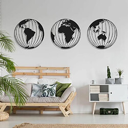 DEKORY Décoration Murale en Métal Trois globes 126 x 50 cm