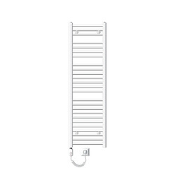 ECD Germany Radiateur sèche-serviettes électrique avec résistance 1200W - 400 x 1500 mm - blanc - droit avec raccordement latéral - Sèche serviettes