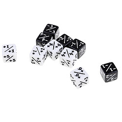 Jeu de dés acrylique 16mm dés à six faces pour jeu de table noir + blanc