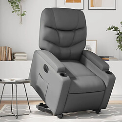 Maison Chic Fauteuil Relax pour salon, Fauteuil inclinable électrique gris similicuir -GKD79905