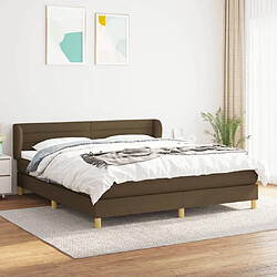 vidaXL Sommier à lattes de lit avec matelas Marron foncé 160x200 cm 