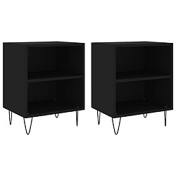 vidaXL Tables de chevet 2 pcs noir 40x30x50 cm bois d'ingénierie