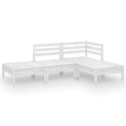 Maison Chic Ensemble de salle à manger de jardin 4 pcs,Table et chaises d'extérieur blanc bois de pin massif -GKD898289