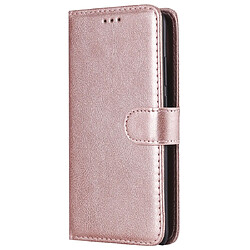 Wewoo Housse Étui Coque Pour Huawei P30 de protection à rabat horizontal de couleur unie avec support et fentes cartes et portefeuille et cadre photo et lanière or rose