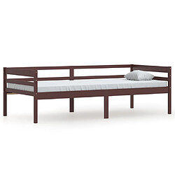 vidaXL Cadre de lit sans matelas marron foncé bois pin massif 90x200cm