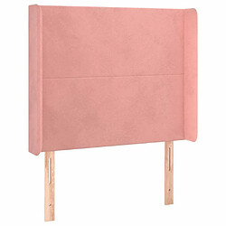 Maison Chic Tête de lit scandinave avec oreilles,meuble de chambre Rose 83x16x118/128 cm Velours -MN52375