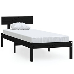 vidaXL Cadre de lit sans matelas noir bois massif