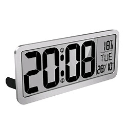 Horloge Murale Numérique 14 '' Avec écran LCD Jumbo Et Température Intérieure Argent