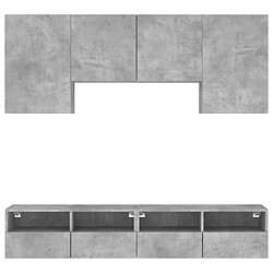 Acheter vidaXL Unités murales TV 5 pcs gris béton bois d'ingénierie