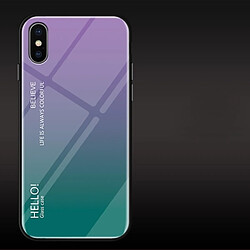 Wewoo Coque Housse en verre dégradé pour iPhone X Violet