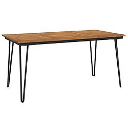 vidaXL Table de jardin avec pieds épingle à cheveux 160x80x75 acacia