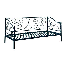 Acheter Vente-Unique Lit banquette VIVIAN - 90 x 200 cm - Métal - Noir