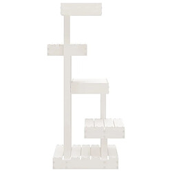 Helloshop26 Arbre à chat meuble tour grimper jouet grattage grattoir escalade plateforme Blanc 45,5 x 49 x 103 cm Bois de pin massif Blanc 02_0022747