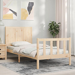 Avis Maison Chic Lit simple - Cadre de lit avec tête de lit Contemporain pour adulte bois massif -MN29686