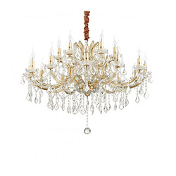 Ideal Lux Chandelier sans abats jours Napoleon Verre Or 18 ampoules 90cm