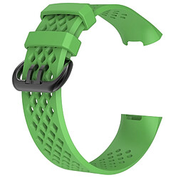 Wewoo Bracelet pour montre connectée Dragonne ajustable avec trou carré FITBIT Charge 3 Vert