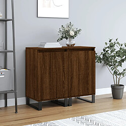 vidaXL Buffets 2 pcs chêne marron 40x35x70 cm bois d'ingénierie