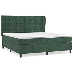 vidaXL Sommier à lattes de lit et matelas Vert foncé 160x200cm Velours