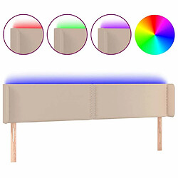 Maison Chic Tête de lit moderne à LED lumineuse pour chambre - Décoration de lit Cappuccino 163x16x78/88 cm Similicuir -MN22735