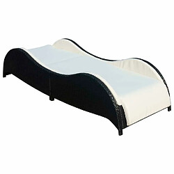 Maison Chic Chaise longue avec coussin | Bain de soleil Relax | Transat Résine tressée Noir -GKD83910