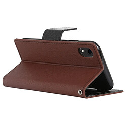 Avis Wewoo Étui à rabat horizontal en cuir FANCY DIARY pour iPhone XR, avec support, logements pour cartes et porte-monnaie (Marron)