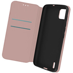 Avizar Housse Folio Wiko Y62 et Y62 Plus Portefeuille Fonction Support Vidéo rose