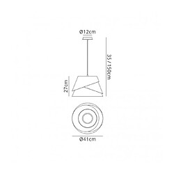 Luminaire Center Suspension Alboran blanc 1 ampoule 35cm