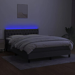 Avis vidaXL Sommier à lattes de lit et matelas et LED Gris foncé 140x190 cm