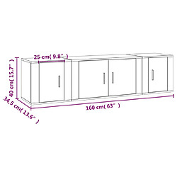 vidaXL Ensemble de meubles TV 3 pcs Blanc brillant Bois d'ingénierie pas cher