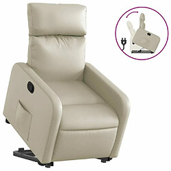 Maison Chic Fauteuil Relax pour salon, Fauteuil inclinable Crème Similicuir -GKD40515