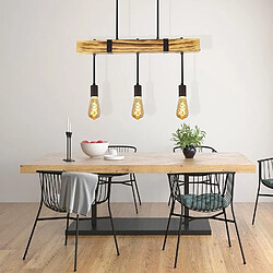 Acheter NETTLIFE Suspension 3xE27 rétro Diam.61cm vintage en poutres en bois Hauteur Réglable max.25W pour salle à manger Salon