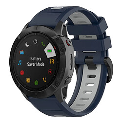 Bracelet en silicone bicolore, libération rapide 26mm, bleu nuit/gris pour votre Garmin Fenix 7X