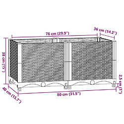 vidaXL Lit surélevé 80x40x38 cm Polypropylène pas cher